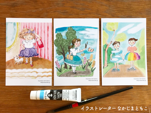 ポストカード販売します Yokohama Handmade Makers 11 10 12 動物 子供 キャラクターのイラストレーター中島智子
